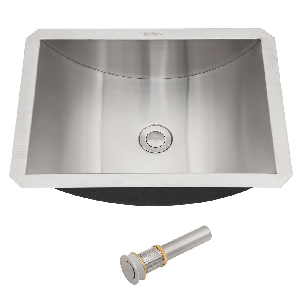 Brushed Nickel Undermount Bathroom Sink with Pop Up Drain