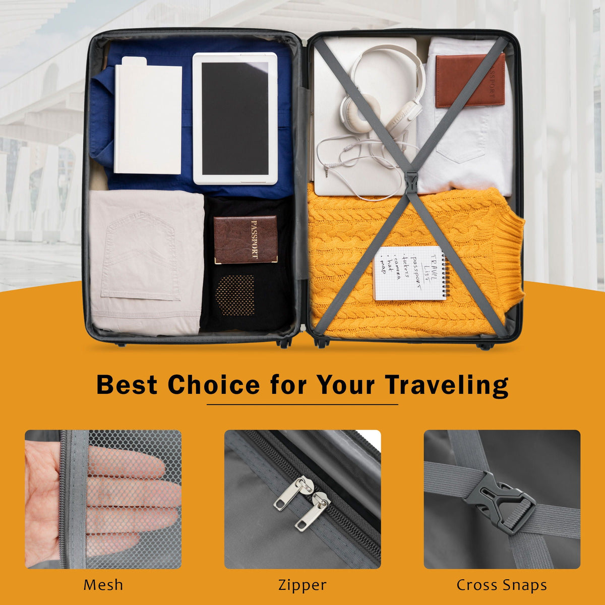 Expandable 2 Piece Luggage Set with TSA Lock and Spinner Wheels - Multiple Colors