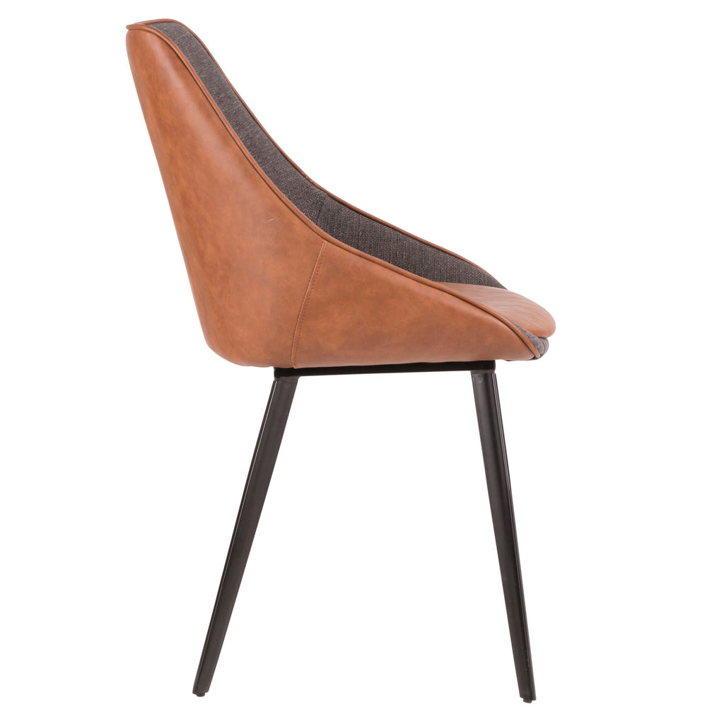 Contemporary Two Tone Chair Set with Cushioned Upholstery - Brown / Gray