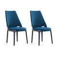 Kara Dining Chair Set of 2 with Solid Beech Wood Frame – Blue or Gray