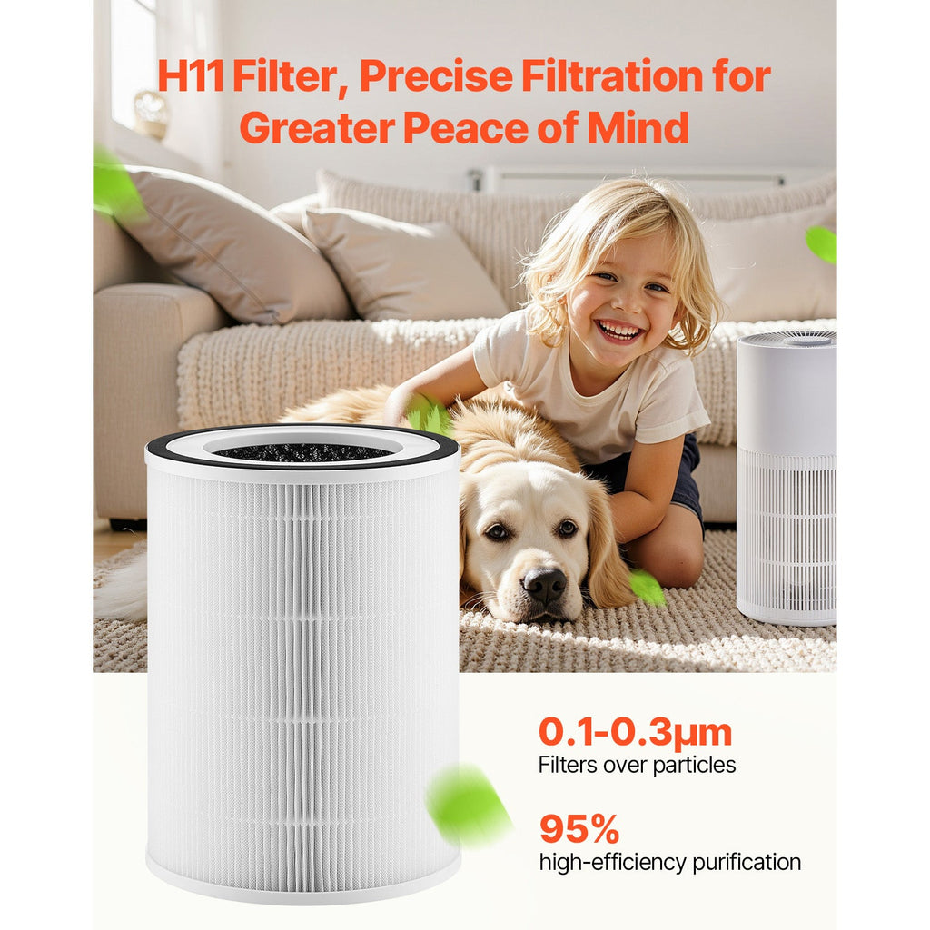 2-in-1 Air Purifier Replacement Filter with PET Pre-Filter - H11