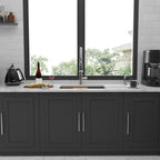 Gunmetal Black Workstation Kitchen Sink with Multifunction Ledge - 33" Undermount
