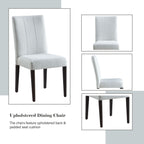 White Side Chair Set with Padded Cushion - Carena (Set of 2)