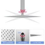 10" Square Rainfall Shower Head with 360° Adjustability – Multiple Colors