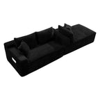 Corduroy Sectional Sofa with L-Shape Chaise - 106.3" Cloud Modular in Charcoal