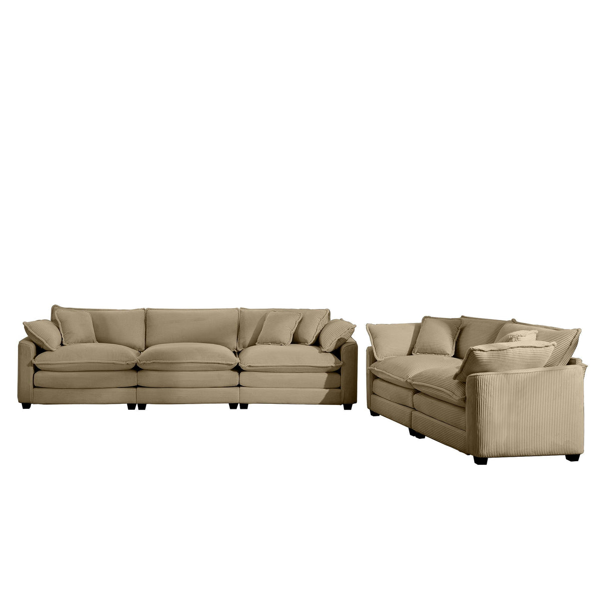Oversized Deep-Seat Fabric Sofa & Chair Sets
