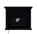 Mirrored Electric Fireplace with Faux Diamond Inlay - Silver