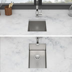 Gray Undermount Steel Kitchen Sink with Deep Single Bowl Basin