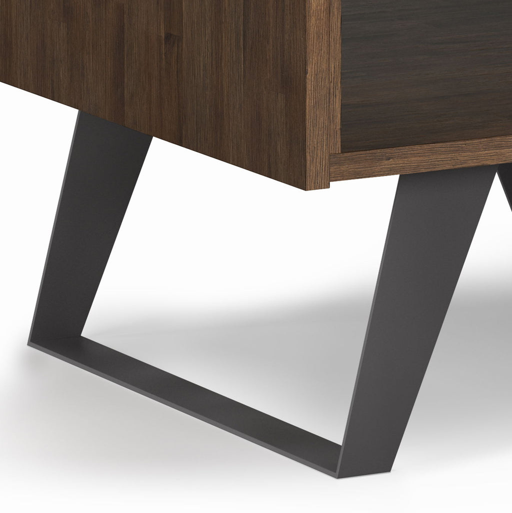 Handcrafted Acacia End Table with 1 Drawer - Light Brown, Dark Gray, or Dark Brown