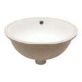 Ceramic Oval Undermount Bathroom Sink with Overflow - White