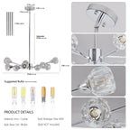 28" Modern Crystal Chandelier with 9 Lights - Chrome