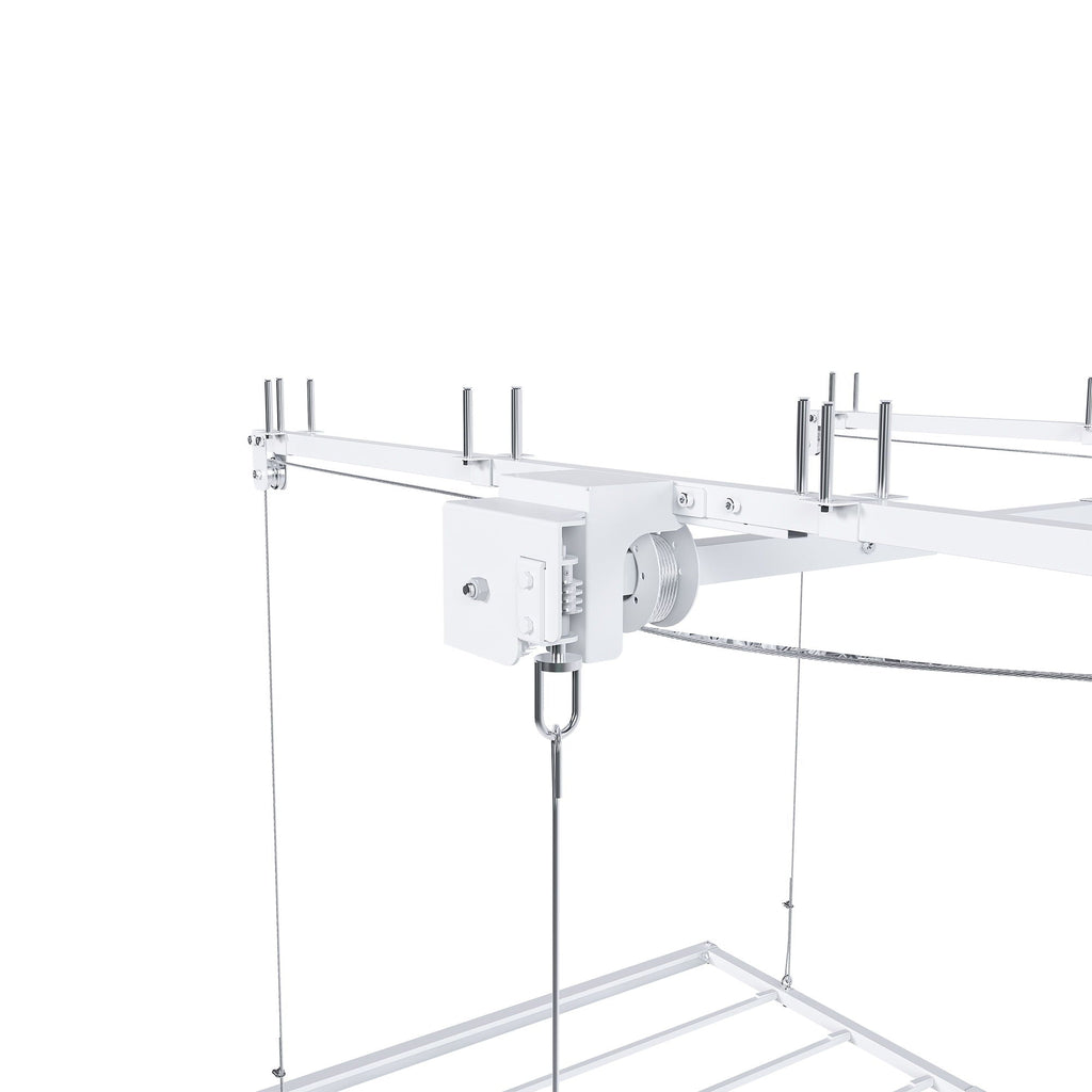 Overhead Garage Storage Rack with Crank System - Black or White