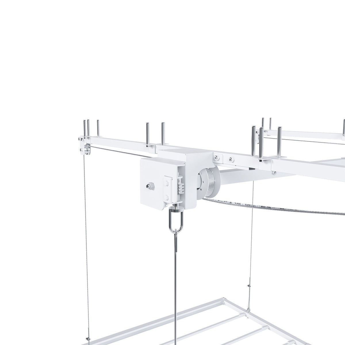 Overhead Garage Storage Rack with Crank System - Black or White