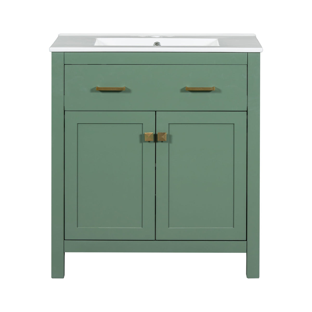 Modern Bathroom Vanity with Ceramic Sink and Soft Close Doors - Multiple Colors