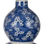 Blue and White Ceramic Vase Table Lamp with White Linen Shade - 25.7" High