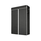 Freestanding Garment Rack with Dust Cover – Iron Frame, Mobile - Black