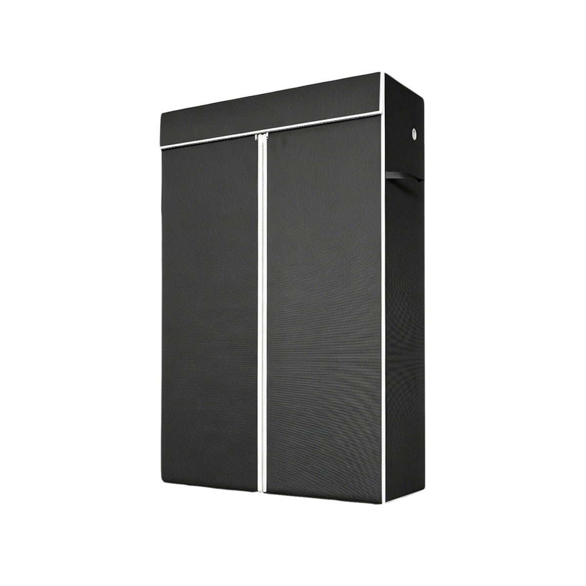 Freestanding Garment Rack with Dust Cover – Iron Frame, Mobile - Black