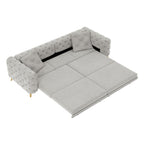 3-In-1 Convertible Sleeper Sofa Set with Deep Seat & Movable Ottoman - White, Beige, Gray
