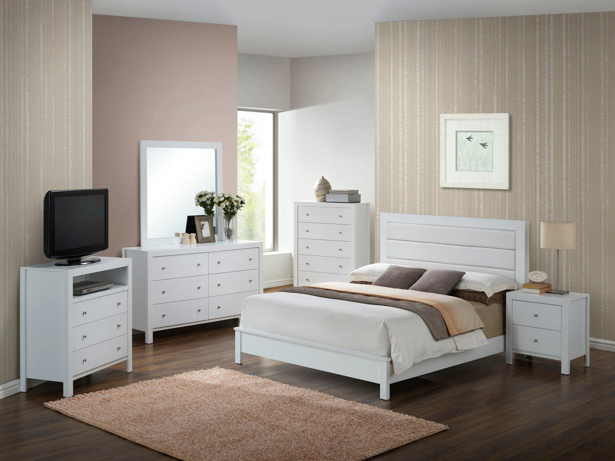 Transitional Modern Panel Bed with Wood Construction - Multiple Colors