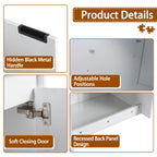 60" Bathroom Vanity with Resin Sink and Soft Close Doors - Glossy White