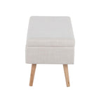 Contemporary Storage Bench with Flip-Top Lid - Beige