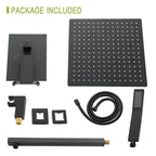 Dual Shower Head System with Rough-In Valve - Black or Pearl Silver