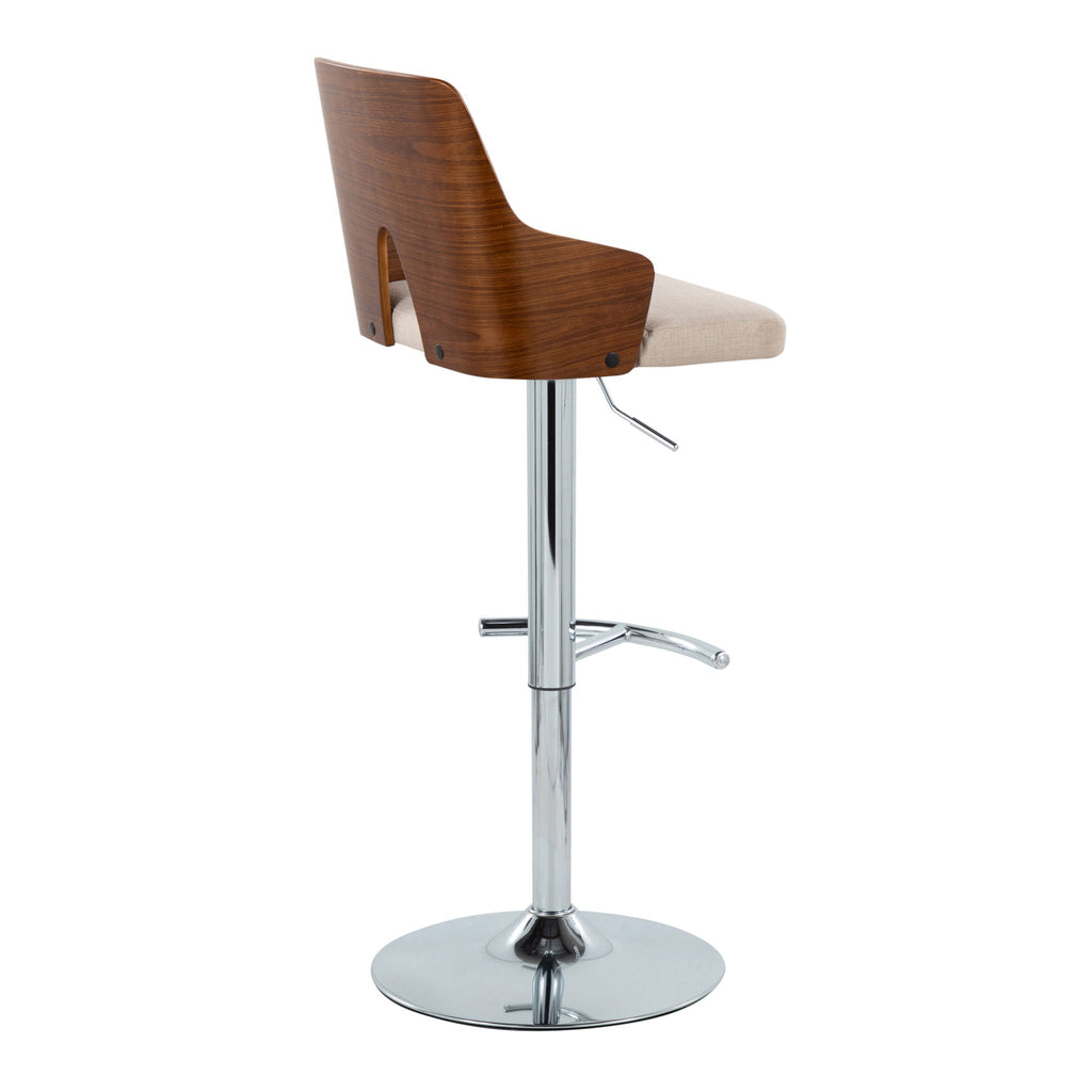 Mid Century Modern Adjustable Barstool Set with Swivel - Pearl Silver or Black