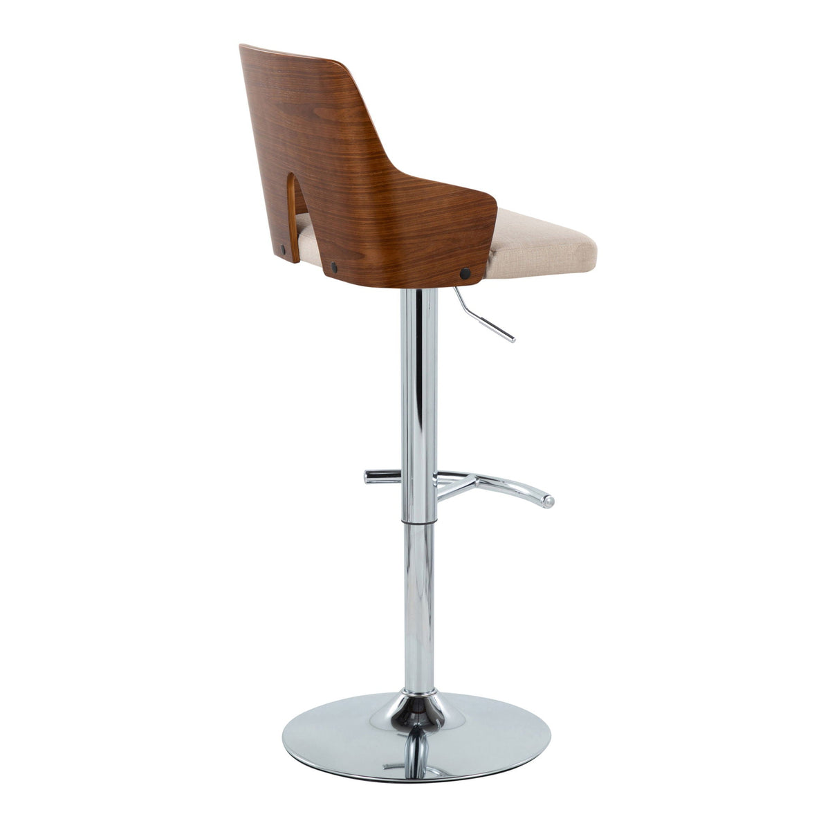 Mid Century Modern Adjustable Barstool Set with Swivel - Pearl Silver or Black
