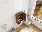 24 Inch Wall-Mounted Side Cabinet with Soft Closing Door - Brown Ebony