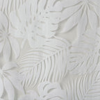 Palm Leaf Burnout Sheer Window Curtain with Grommets - White