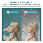 Double Sliding Glass Shower Door with Tempered Glass - Matte Black