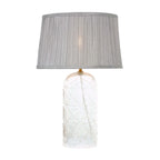 Luxora Decorative Glass Table Lamp with Gold Finish and Grey Shade
