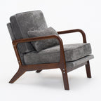 Upholstered Living Room Chair with Curved Armrests - Choice of Color