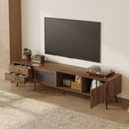 76" TV Stand with Storage Cabinets - Natural