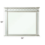 Mirrored Designed Mirror with Beveled Edge - Silver