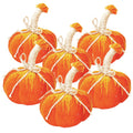 Handcrafted Farmhouse Harvest Pumpkins Set of 6 - Fabric Accent Poufs