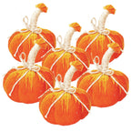 Handcrafted Farmhouse Harvest Pumpkins Set of 6 - Fabric Accent Poufs