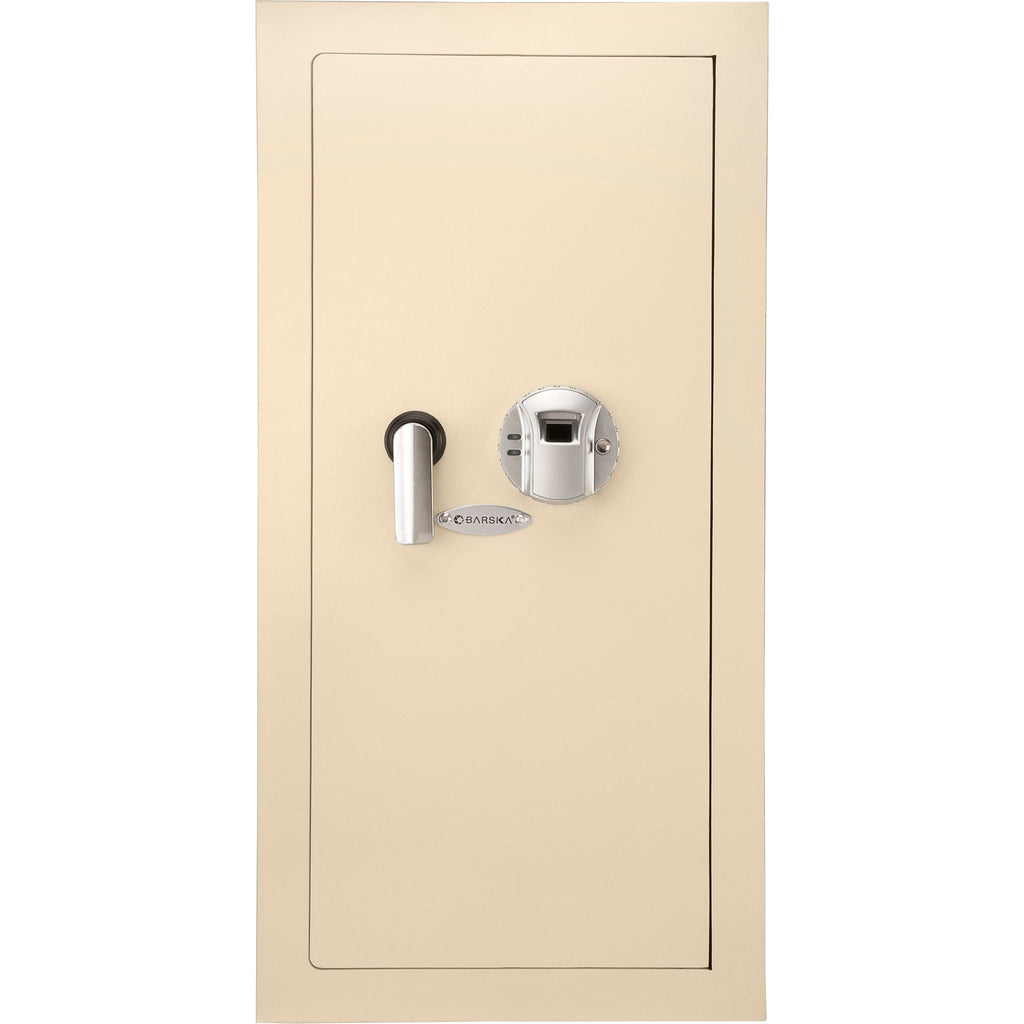 Beige Biometric Wall Safe with Fingerprint Access - Durable Steel