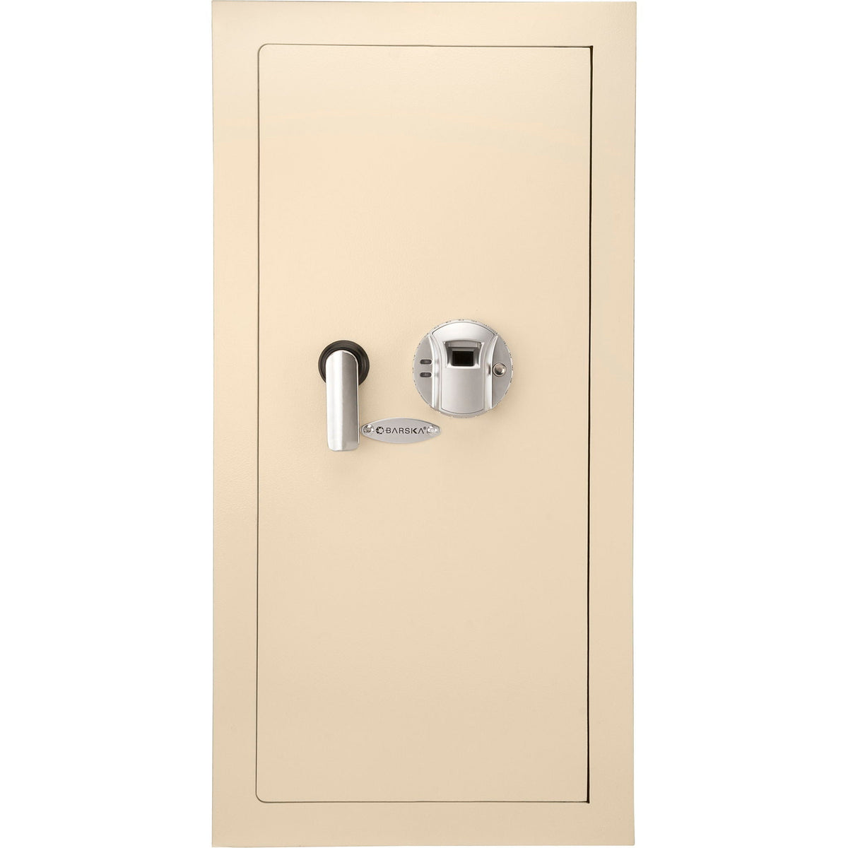 Beige Biometric Wall Safe with Fingerprint Access - Durable Steel