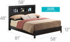 Transitional Storage Bed with Headboard Shelving - Multiple Colors