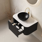 DINA 30" Bathroom Vanity & Sink with Floating Curved Edges - Multiple Colors