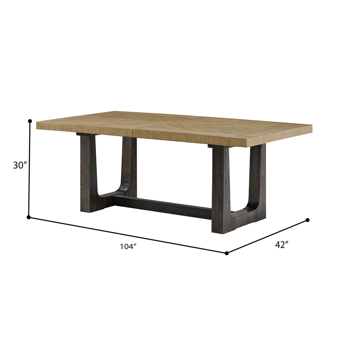 Table With Trestle Base Bar Table with Solid Wood Construction - Light Brown