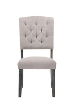 Weathered Side Chair Set with Button Tufting - Dark Brown or Dark Gray
