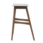 Mid Century Modern Bar Stool Set with Upholstered Seating - Beige or Dark Gray