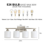 Modern 4-Light Bathroom Fixture with Nickel Finish
