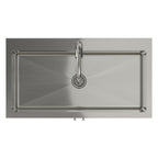 Deluxe Laundry Cabinet with Pull-Out Faucet and Stainless Steel Sink - White