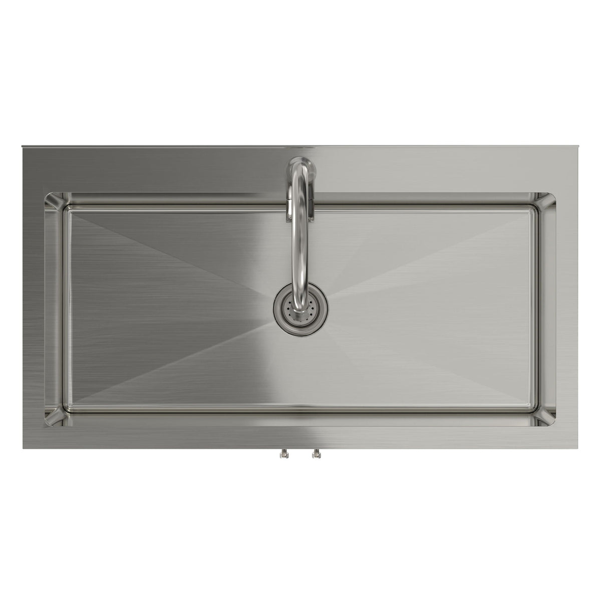 Deluxe Laundry Cabinet with Pull-Out Faucet and Stainless Steel Sink - White