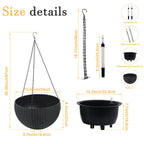 Self Watering Hanging Planter with Water Level Indicator - White, Black, or Dark Brown