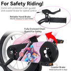 16-Inch Sporty Kids Cruiser Bike with Training Wheels - Green or Pink