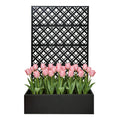 Metal Planter Raised Garden Bed with Trellis - Iron